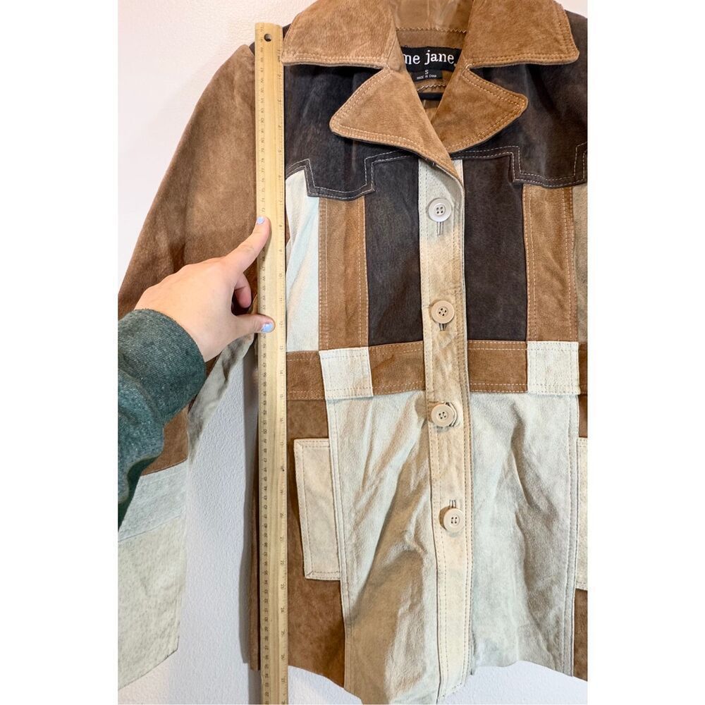 Vintage Me Jane Y2K 90's 100% Leather Patchwork Jacket Women's Small - Picture 6 of 9